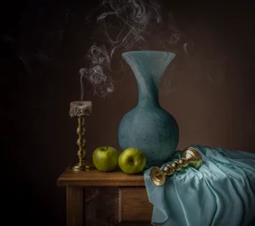 Smoking Candle Still Life