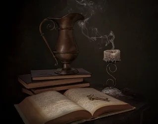 Vintage Books and Key