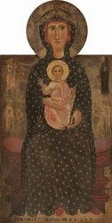 Madonna and Child Enthroned with Four Saints, c.1240-1245