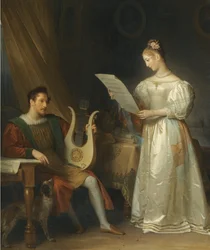 Interior with a Man Holding a Lyre and a Woman with a Music Score