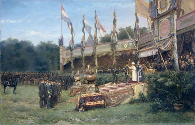 Presentation of the Lombok Cross by Queen Wilhelmina