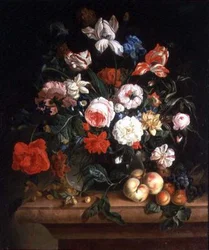 Still Life, Flowers and Fruit