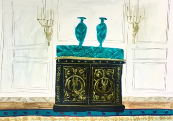 Interior with Green Chest of Drawers