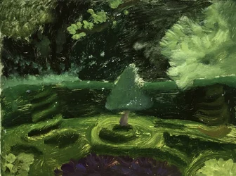 Landscape with Green Garden in London, 2019