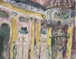 Viennese Interior with Chandelier