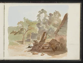 Pile of wood for a hut