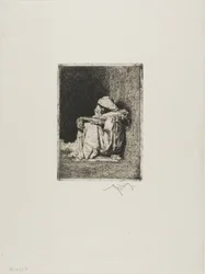 Arab Seated, His Hands Crossed on His Knees