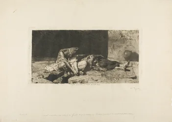 Arab Watching the Body of His Friend