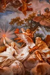 Romulus is welcomed in Olympus by Jupiter (detail)