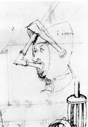 Drawing Depicting the Transformation of a Helmet into an Underwater Mask - from 