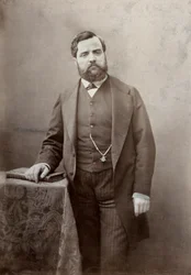 Three-quarter length portrait of the painter Thomas Couture, with moustache and thick beard