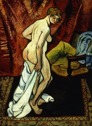 Standing Nude with Towel