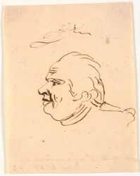 Portrait of a Gentleman. Profile to the Left. Caricature