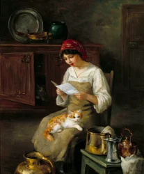 Young Woman Reading a Letter