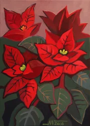 Festive Red Poinsettias