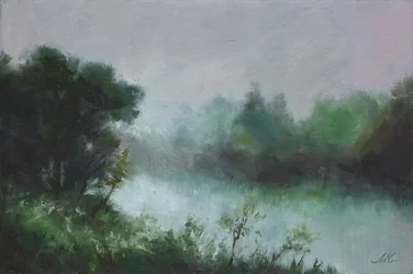 Misty River Landscape