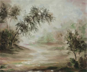 Serene Misty Landscape