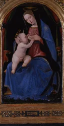 Triptych, central panel: Enthroned Maria lactans, 1500