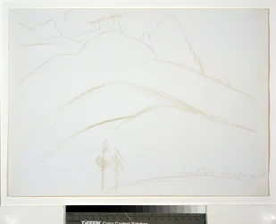 Mountain Landscape with Two Pine Trees