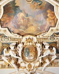 Noah and his family entering ark, in chapel, Chateau de Fontainebleau, France