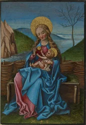 The Virgin and Child on a Grassy Bench