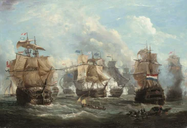 The English Flagship Venerable Engaging the Dutch Flagship Vrijheid at the Battle of Camperdown
