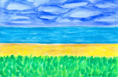 Yellow Sandy Beach by the Turquoise Sea