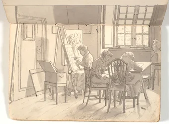 Interior of the Academy with Painting and Drawing Artists