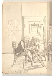 Interior from the Academy with Young Artists Drawing