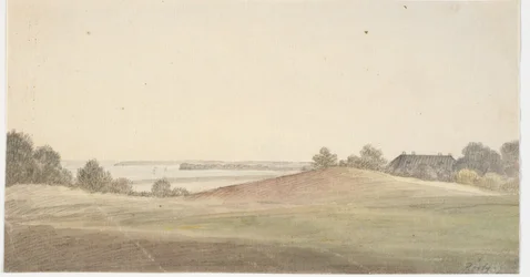 Landscape with Water in the Background and House to the Right