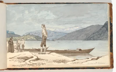 A Crossing Place. Figures by Boats