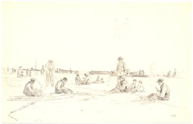 Fishermen Mending Nets on the Beach, Skagen