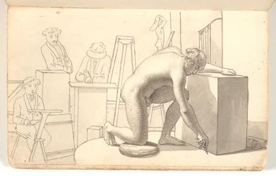 Artists Drawing from Model