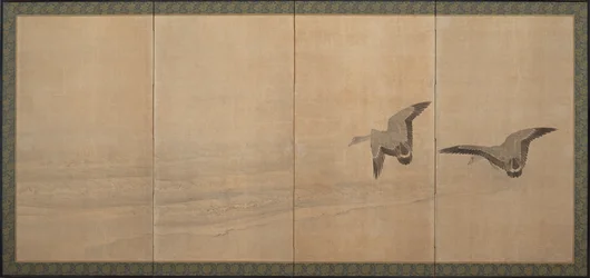 Geese Over a Beach