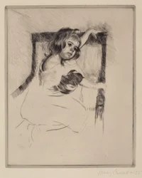 Kneeling in an Armchair