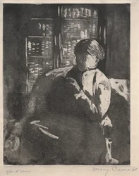 Knitting in the Library, c. 1881