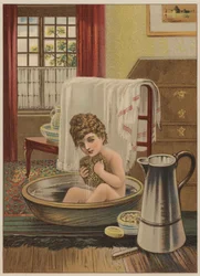 Child taking a bath