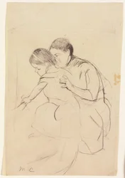 Baby with Left Hand Touching a Tub, Held by Her Nurse
