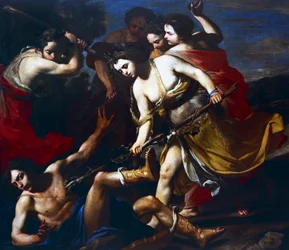 Orpheus beaten by Bacchantes