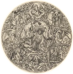 Saint John the Baptist in the Wilderness with the Lamb of God, Surrounded by the Symbols of the Evangelists and the Four Fathers of the Church