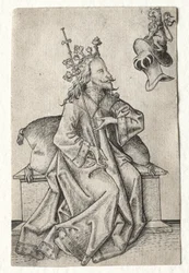 The Small Playing Cards: Second Suit: Helmets: Playing Card with King and Helmet