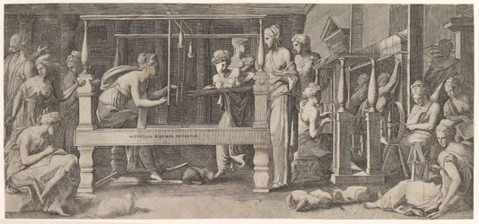 Women Spinning, Weaving and Sewing