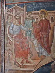 Saint George before the Emperor Diocletian, 14th century