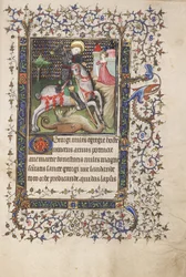 St. George Fighting the Dragon, from a Book of Hours, use of Rennes