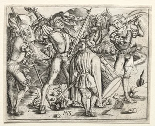 Four Soldiers and Military Band