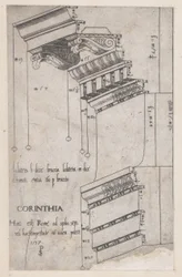 Speculum Romanae Magnificentiae: Entablature from the Forum of Trajan, Rome, 1537
