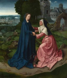 The Visitation of the Virgin to Saint Elizabeth. Panel from an Altarpiece