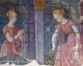 Fresco in Chapel at Basilica of Santa Maria Assunta, Piedmont, Italy