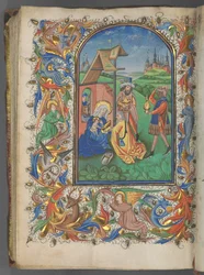 Book of Hours Use of Utrecht: fol. 221v, Adoration of the Magi, c. 1460-1465