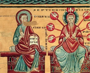 Mary Receiving the Gifts of the Holy Spirit, (detail)